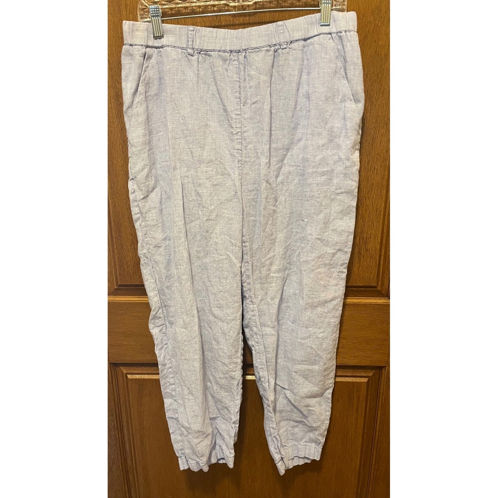 Quince Light Blue 100% European Linen Jogger Pants Womens Large JDAVN01 SP/25